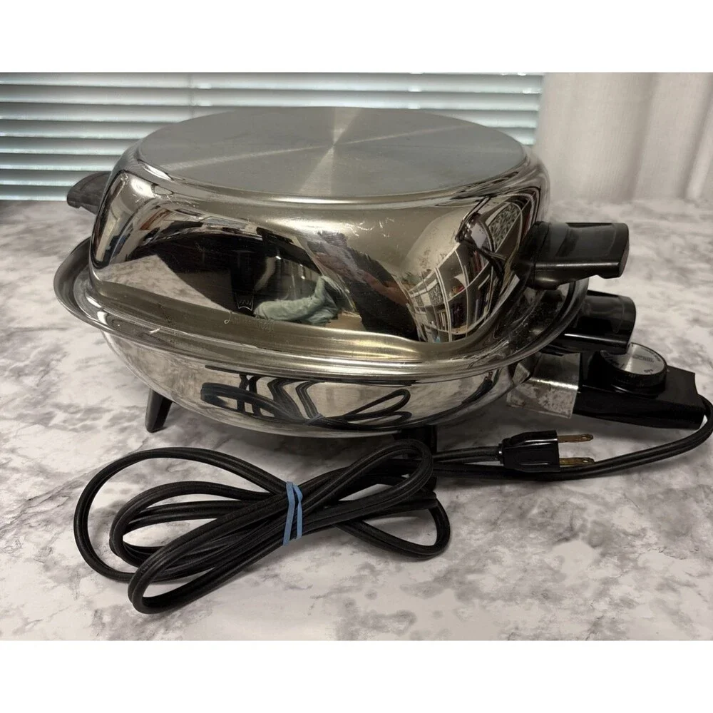 Aristo Craft Electric Skillet Stainless Steel w Lid w Legs